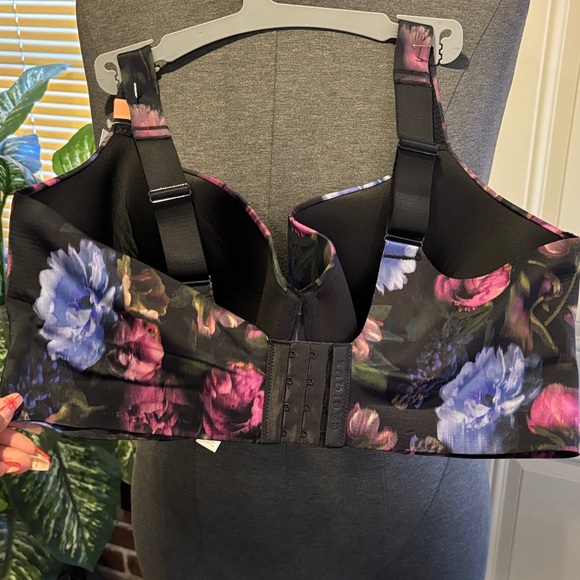 Cacique Floral Print Bra - Black and Purple - Picture 4 of 4